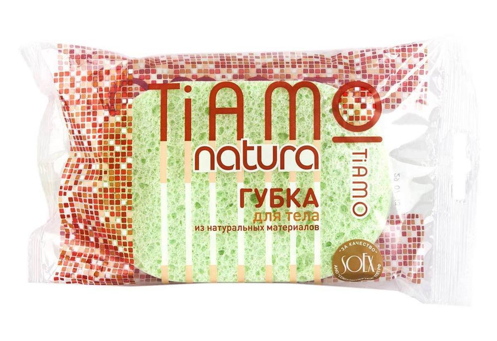 Губка для тела TIAMO Natura &quot;ОВАЛ&quot;, целлюлоза