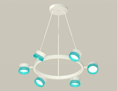 Комплект подвесного поворотного светильника с композитным хрусталем XB9191251/6 SWH/BL белый песок/голубой GX53 (C9191, N8488)