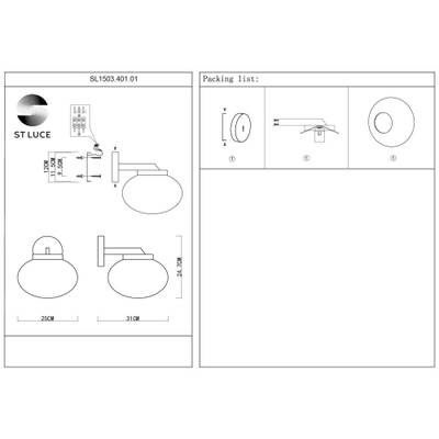 SL1503.401.01 Бра ST-Luce Черный/Белый E27 1*40W