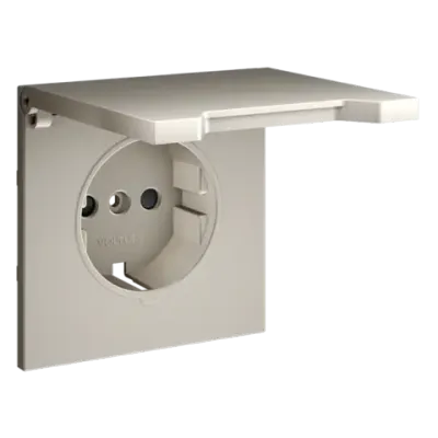 VLS000803 Накладка для розетки с заземлением, защитными шторками и крышкой, S70 (кашемир). (ТМ Maytoni)