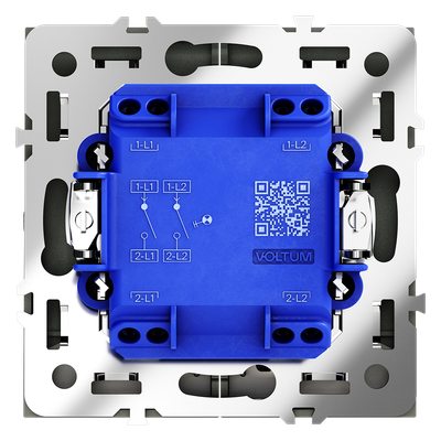 VLS020208 Выключатель встраиваемый VOLTUM S70 двухклавишный с подсветкой 10А, (черный матовый) (ТМ Maytoni)