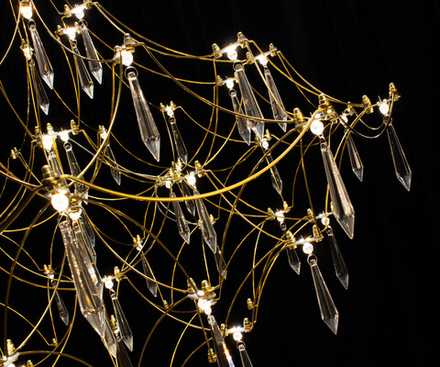 07881-80,33(21) Люстра диммируемая Галанта золото d80 h215 Led Osram 66*0,5W (3000-6000K) с пультом ДУ