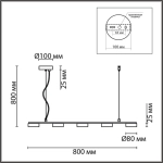 8117/5 COMFI LN26 236 черный, металл Подвесной светильник LED GX53 5*7W 220V TORINA