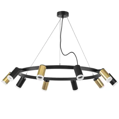 LR0204053750 Люстра RULLO 10х50W GU10 ЧЕРНЫЙ/ЗОЛОТО (571020+214440-5+214437-5+202430-10)