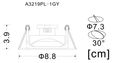 Точечный встраиваемый светильник Arte Lamp ACCENTO A3219PL-1GY, 1хGU10