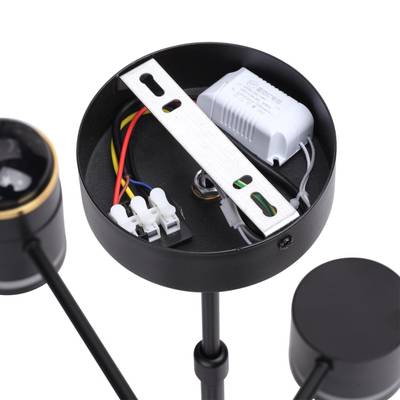 8234/6C COMFI LN25 черный, металл/акрил Люстра потолочная LED GX53 6*10W + LED-проектор 3*5W 2700К 220V VIRSAVA