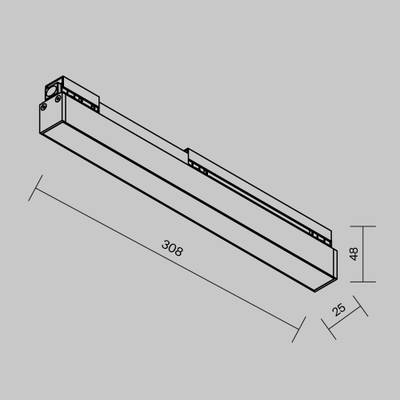 Уличный трековый светильник Basis Exility IP 4000К 12Вт 120° черный O-TR02-1-S-12WB4K. TM Maytoni