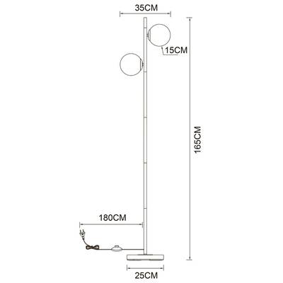 Торшер Arte Lamp ALCOR A2224PN-2BK, 2хE14
