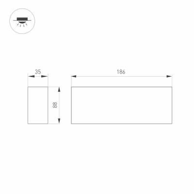 Светильник SP-ORIENT-SURFACE-TC-S186x35-15W Warm3000 (WH, 30 deg, 230V) (Arlight, IP20 Металл, 5 лет)