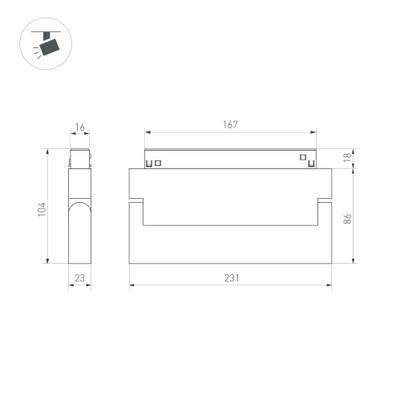 Светильник MAG-ORIENT-LASER-FOLD-S230-12W Warm3000 (WH, 30 deg, 48V, DALI) (Arlight, IP20 Металл, 5 лет)