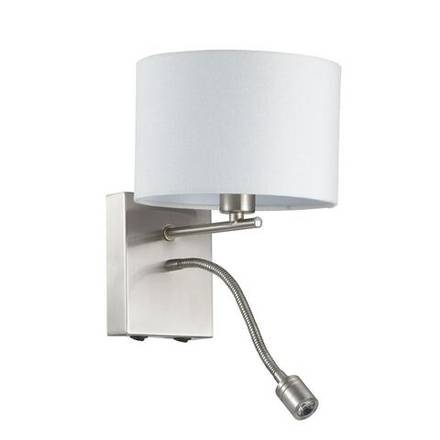 3745/1A MODERNI LN19 158 никель/белый, металл/текстиль Бра E14 40W+LED 3W 4000K 220V NIKKI