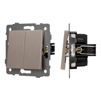 Механизм выключателя двухклавишный проходной SWT-MKP2-PL-GD-V (250V, 10A) (Arlight, -)