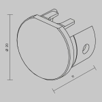 Заглушка для подвесного круглого шинопровода Levity, 2шт., TRA184EC-R-11B. TM Maytoni