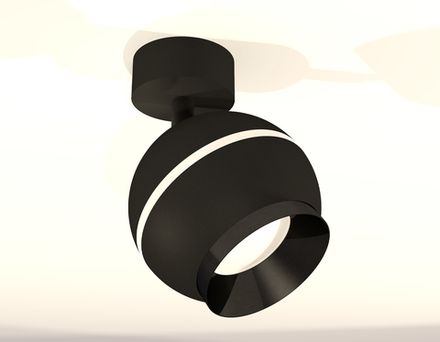 Комплект поворотного светильника с дополнительной подсветкой XM1102001 SBK/PBK черный песок/черный полированный MR16 GU5.3 LED 3W 4200K (A2210, C1102, N7031)
