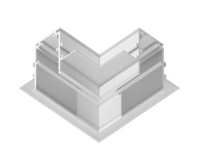 Коннектор угловой для встраиваемого шинопровода под ГКЛ 9,5мм Magnetic GL3352-9.5 WH белый 85*85*H46.8