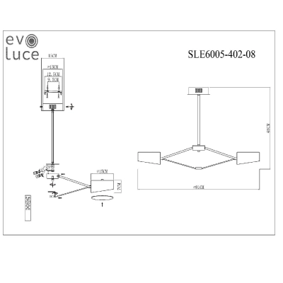 SLE6005-402-08 Светильник потолочный Черный, Золотистый/Черный LED 8*10W