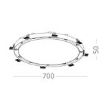 ST706.438.45 Св-к встр. Белый LED 9*5W 3000K 4 050Lm Ra&gt;90 38° IP20 D700xH50 220-240V