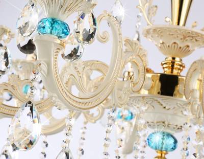 Подвесная люстра с хрусталем TR4926/8 GD/WH/CL золото/белый/прозрачный E14*8 max 40W D740*630