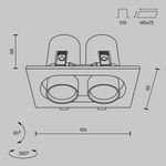 Встраиваемый светильник Hidden 3000K 2x10W 36°, DL045-02-10W3K-B. TM Maytoni