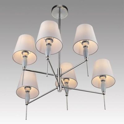 8279/6 CLASSI LN26 053 хром/серый, металл/керамика/текстиль Люстра Е14 6*40W 220V KARMEN