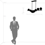 815187 Люстра CROCO 8х40W E14 ЧЕРНЫЙ МАТОВЫЙ Lightstar