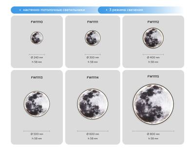 Светильник светодиодный настенно-потолочный FW11114 BK черный 38W LED 3000-6400K D600*38