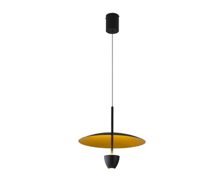 08466-35,19(33) Подвес Синди черный/золото d35 h160 Led 7W (4000K) с лифтом