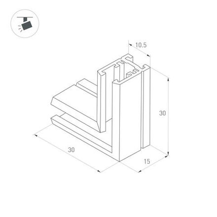 Коннектор угловой MAG-MICROCOSM-CON-L90 (BK) (Arlight, IP20)