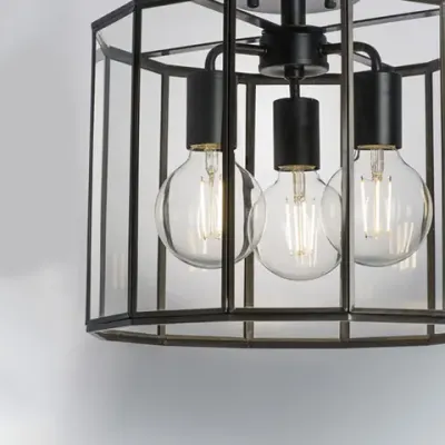 798237 Люстра GENNI 3х40W E27 ЧЕРНЫЙ МАТОВЫЙ/ПРОЗРАЧНЫЙ Lightstar