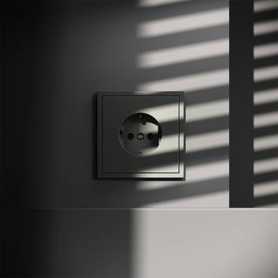 VLS040106 Розетка встраиваемая VOLTUM S70 с заземлением 16А, (титан) (ТМ Maytoni)