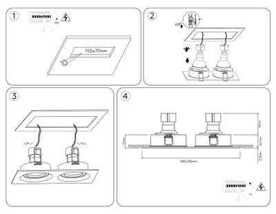 Светильник встраиваемый TN102745/2 WH белый IP20 GU5.3/2 180*95*25
