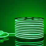 Светодиодный гибкий неон Гибкий неон 220V 9,6W 120Led 2835 IP67, односторонний зеленый, 50 м