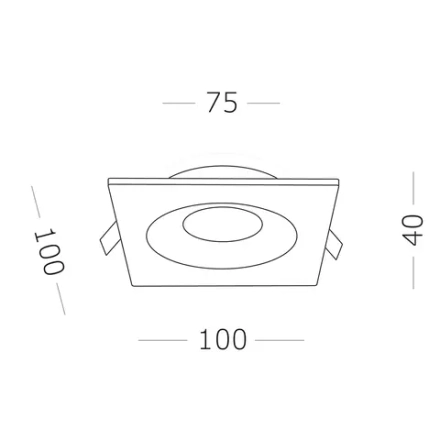 ST259.508.01 Св-к встр. Белый GU10 1*50W IP44 L100xW100xH40 -V Без ламп