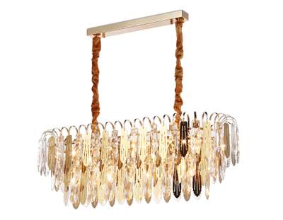 Подвесная люстра с хрусталем TR5260/10 SGD/CL золото/прозрачный E27*10 max 40W 800*300*270