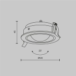 Встраиваемый светильник Линза / Lens 12 Вт 3000 К 70° IP44, DL105-12W3K-B. TM Maytoni