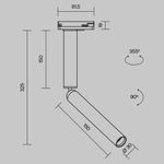 Трековый светильник Focus Dual Unity 3000K 6Вт 36°, TR142-1-6W3K-B. TM Maytoni