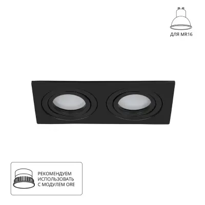 Точечный встраиваемый светильник Arte Lamp TARF A2168PL-2BK, 2хGU10