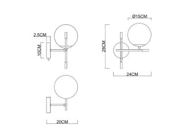 Бра Arte Lamp ARKAB A2225AP-1BK, 1хE14