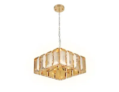Подвесная люстра с хрусталем TR5149 GD/TI золото/янтарь E14/6 max 40W 500*500*1000