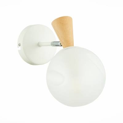 SLE220701-01 Бра Белый, Светлое дерево/Белый E14 1*40W