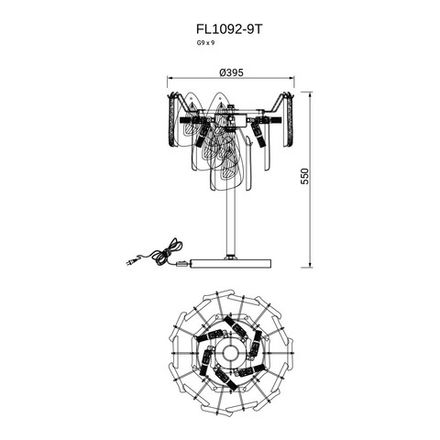 Настольная лампа Finezza FL1092-9T, G9х9