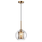 4939/1 PENDANT ODL22 401 античн.бронза/металл/прозрачный/стекло Подвес E27 1*40W CLOCKY