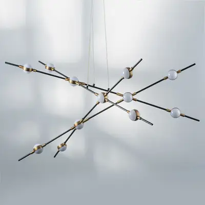 745247 Люстра BERGAMO LED 5Wх12 4800LM ЧЕРНЫЙ МАТОВЫЙ/ЗОЛОТО 4000K Lightstar