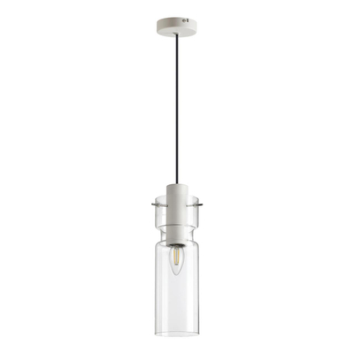 5057/1B PENDANT ODL24 459 белый/прозрачный/металл/стекло Подвес E27 1*40W SCROW