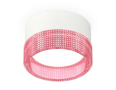 Комплект накладного светильника с композитным хрусталем XS8101032 SWH/PI белый песок/розовый GX53 (C8101, N8486)