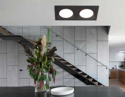 Светильник встраиваемый TN6615/2 BK черный IP44 GX53/2 max 15W  215*110*24