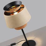 4992/1T PENDANT ODL24 401 черный/бежевый/терракотовый/золотой/металл/экокожа Настольная лампа E27 1*60W KRESSA