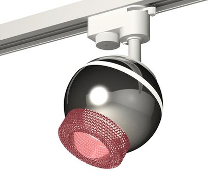 Комплект трекового светильника XT1104003 PSL/PI серебро полированное/розовый GU5.3 LED 3W 4200K (A2520, C1104, N7193)