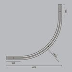 Коннектор радиусный D600 встраиваемый под ГКЛ 9,5мм Levity черный, TRA184-R600-12B. TM Maytoni
