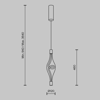 Подвесной светильник Loop 3000К 14Вт, MOD290PL-L14BS3K. TM Maytoni
